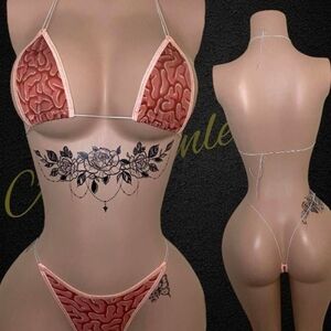 Pink and Red Bikini Set